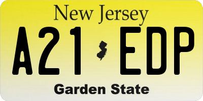 NJ license plate A21EDP