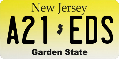 NJ license plate A21EDS