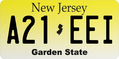 NJ license plate A21EEI
