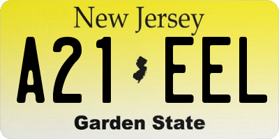 NJ license plate A21EEL