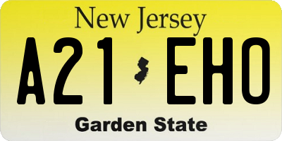 NJ license plate A21EHO