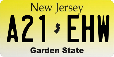NJ license plate A21EHW