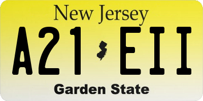 NJ license plate A21EII