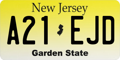 NJ license plate A21EJD