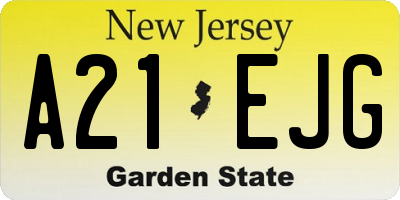 NJ license plate A21EJG