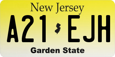 NJ license plate A21EJH