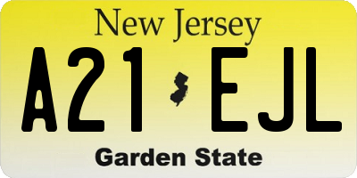 NJ license plate A21EJL