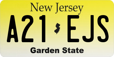 NJ license plate A21EJS