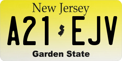 NJ license plate A21EJV