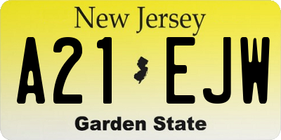 NJ license plate A21EJW