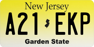 NJ license plate A21EKP