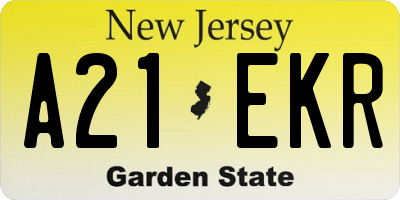 NJ license plate A21EKR