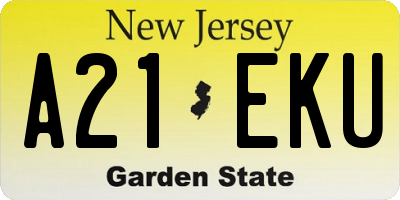 NJ license plate A21EKU