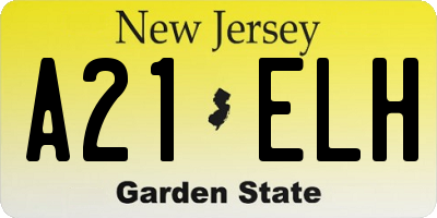 NJ license plate A21ELH