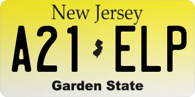 NJ license plate A21ELP