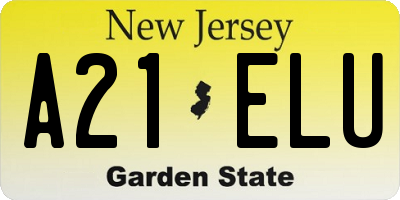 NJ license plate A21ELU