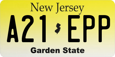 NJ license plate A21EPP