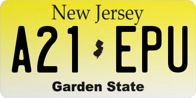 NJ license plate A21EPU