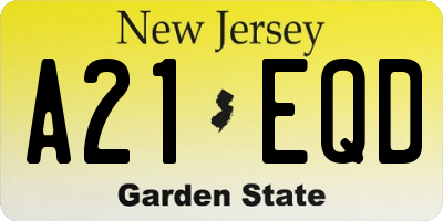 NJ license plate A21EQD