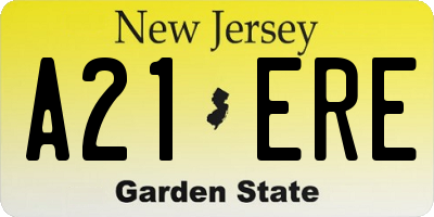 NJ license plate A21ERE