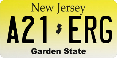 NJ license plate A21ERG