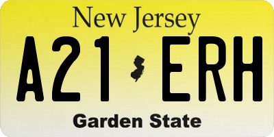 NJ license plate A21ERH
