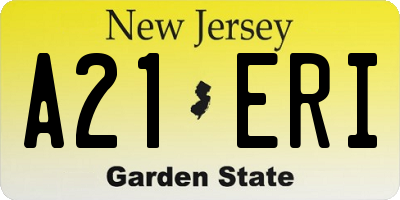 NJ license plate A21ERI