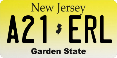 NJ license plate A21ERL