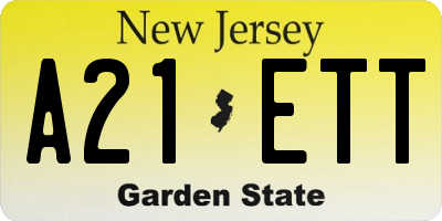 NJ license plate A21ETT