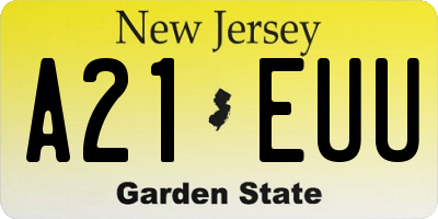 NJ license plate A21EUU