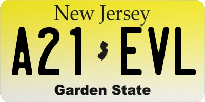 NJ license plate A21EVL