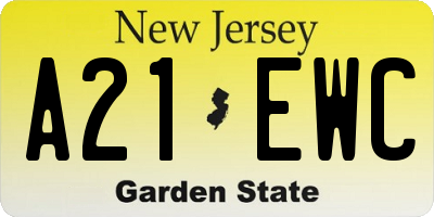 NJ license plate A21EWC