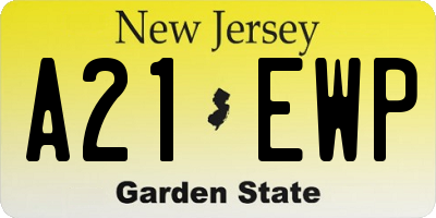 NJ license plate A21EWP