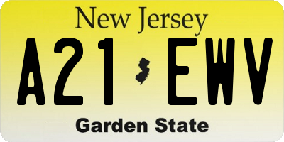 NJ license plate A21EWV