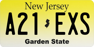 NJ license plate A21EXS