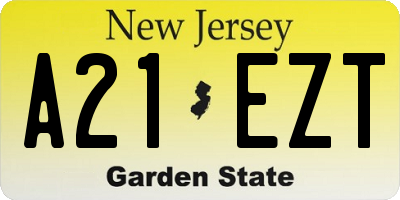 NJ license plate A21EZT