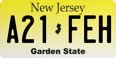 NJ license plate A21FEH