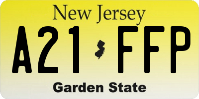 NJ license plate A21FFP
