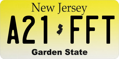 NJ license plate A21FFT