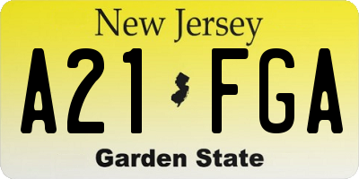 NJ license plate A21FGA