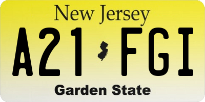 NJ license plate A21FGI