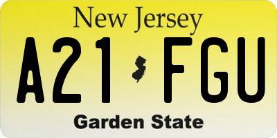NJ license plate A21FGU