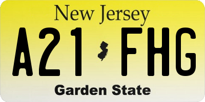 NJ license plate A21FHG