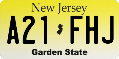 NJ license plate A21FHJ