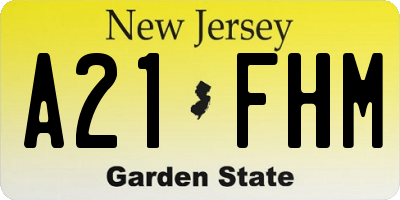 NJ license plate A21FHM