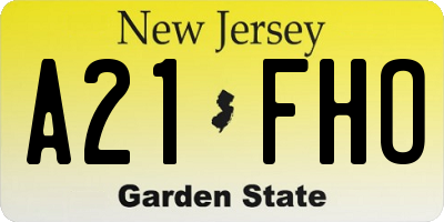 NJ license plate A21FHO