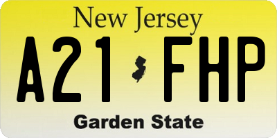 NJ license plate A21FHP