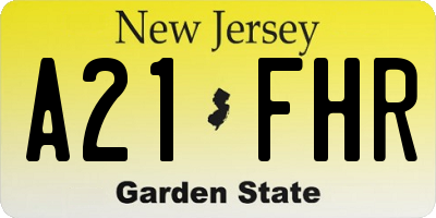 NJ license plate A21FHR