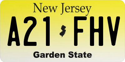 NJ license plate A21FHV