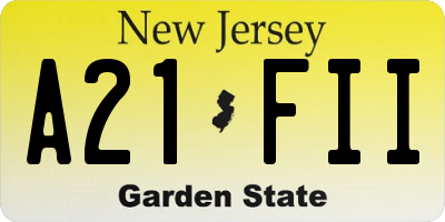 NJ license plate A21FII